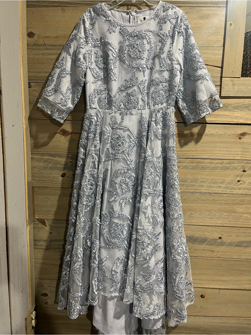Women's Silver Beaded Cocktail Dress